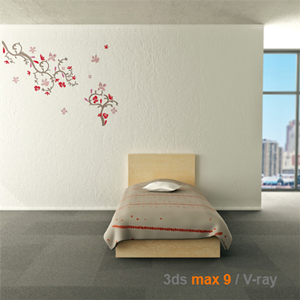 dxf architectural visualization - MALM bed 90 by lajhar